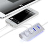 4 Port LED Aluminum USB Hub