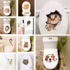 3D Hole View Vivid Pets Bathroom Wall Sticker