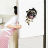 3D Hole View Vivid Pets Bathroom Wall Sticker