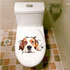 3D Hole View Vivid Pets Bathroom Wall Sticker