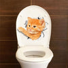 3D Hole View Vivid Pets Bathroom Wall Sticker