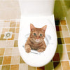 3D Hole View Vivid Pets Bathroom Wall Sticker